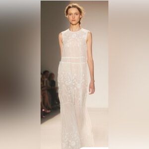 Rachel Zoe Elegant Cream Lace Maxi Dress size 2